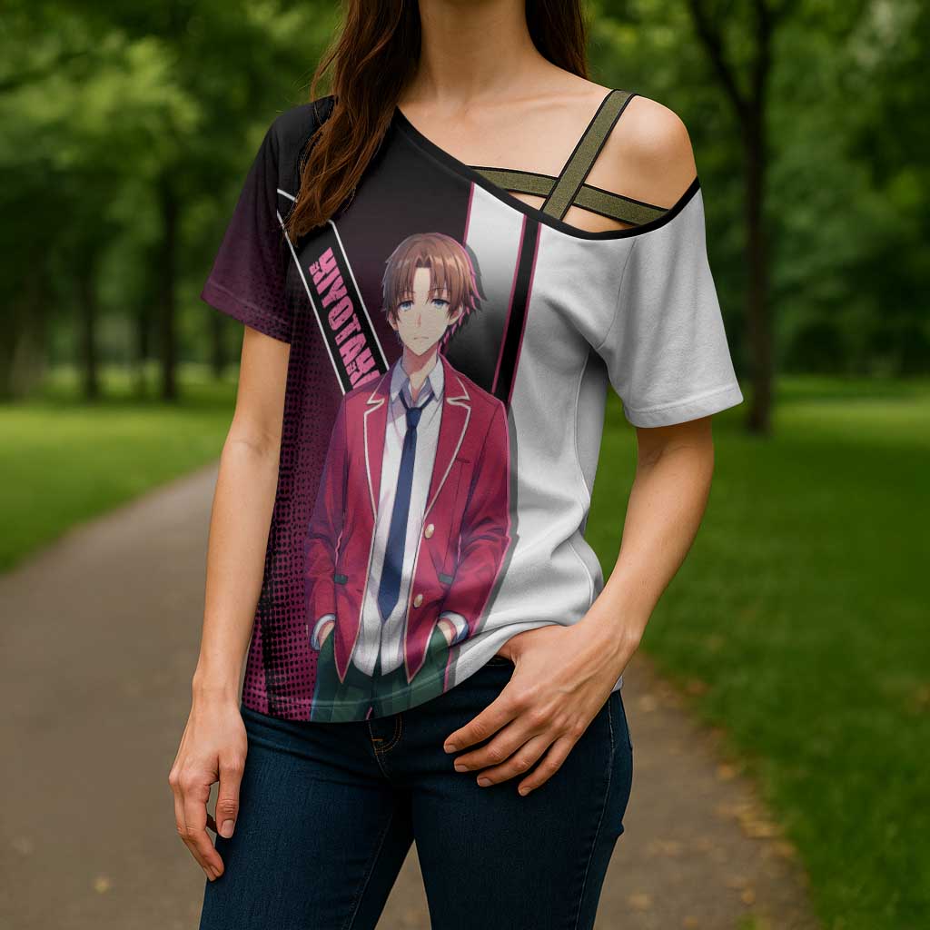 Kiyotaka Ayanokouji Cross Shoulder Shirt Minimalist Strategic Anime Style