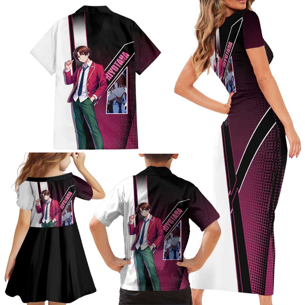 Kiyotaka Ayanokouji Family Matching Short Sleeve Bodycon Dress and Hawaiian Shirt Minimalist Strategic Anime Style