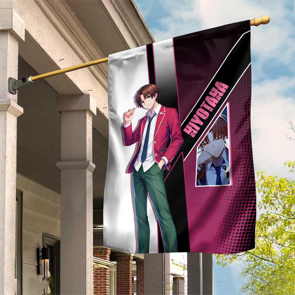 Kiyotaka Ayanokouji Garden Flag Minimalist Strategic Anime Style