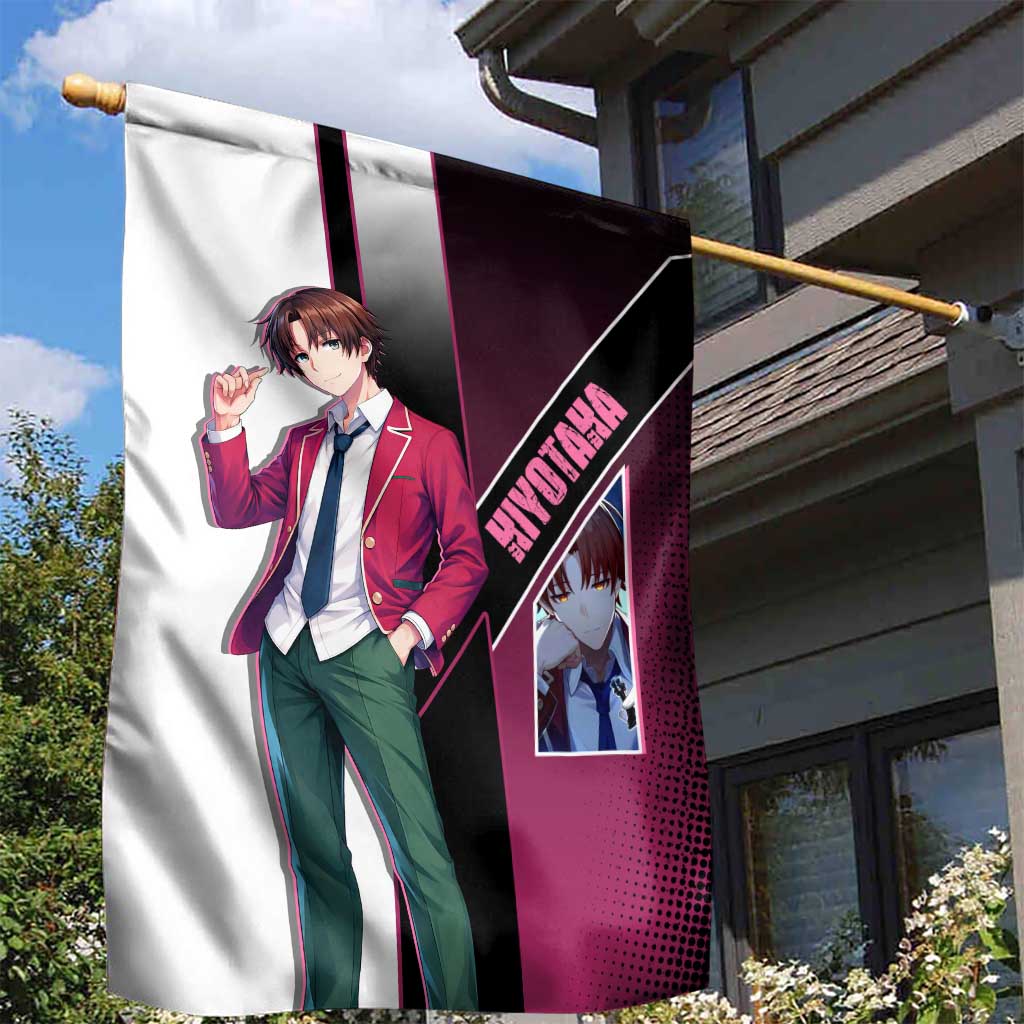 Kiyotaka Ayanokouji Garden Flag Minimalist Strategic Anime Style