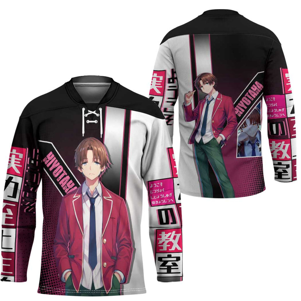 Kiyotaka Ayanokouji Hockey Jersey Minimalist Strategic Anime Style