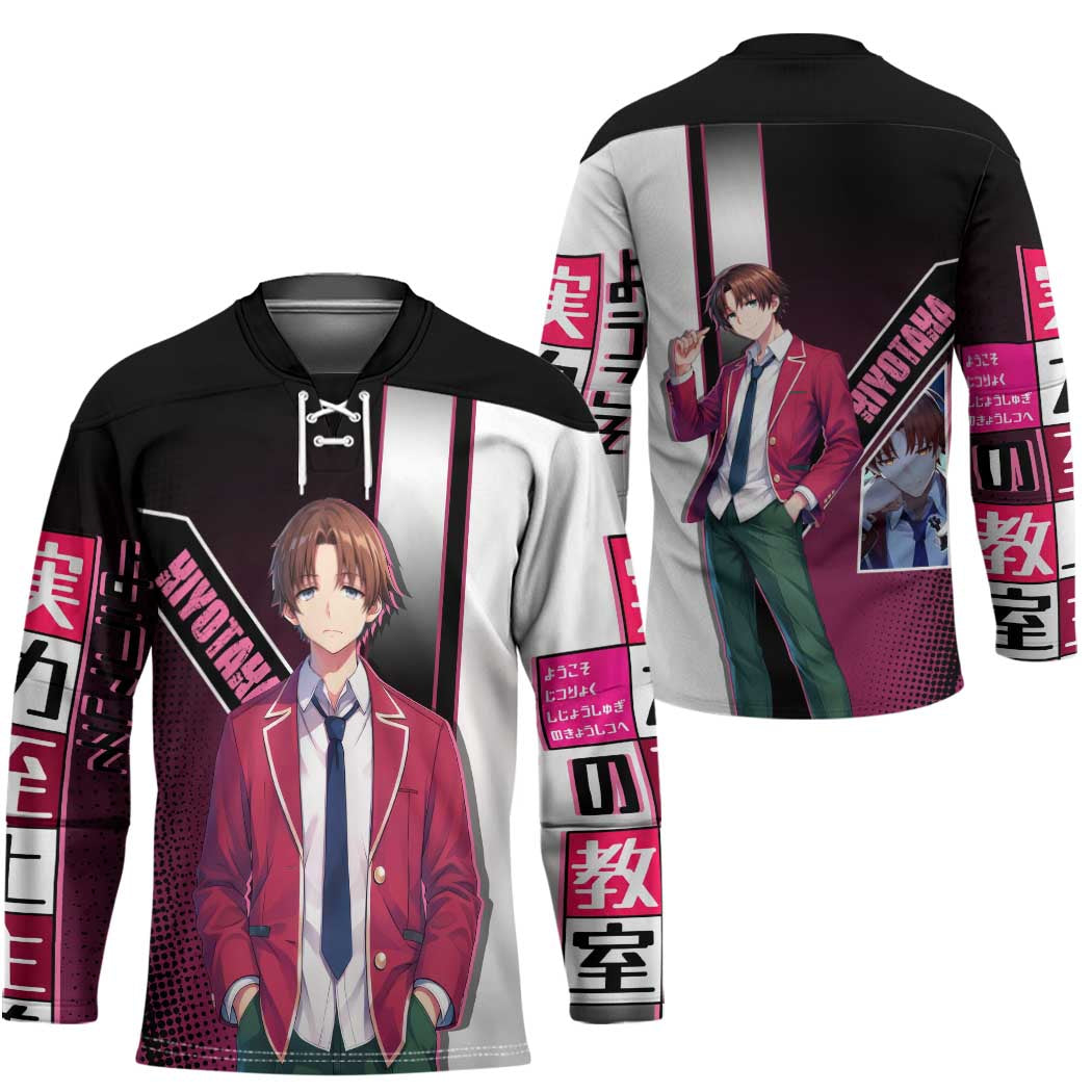 Kiyotaka Ayanokouji Hockey Jersey Minimalist Strategic Anime Style