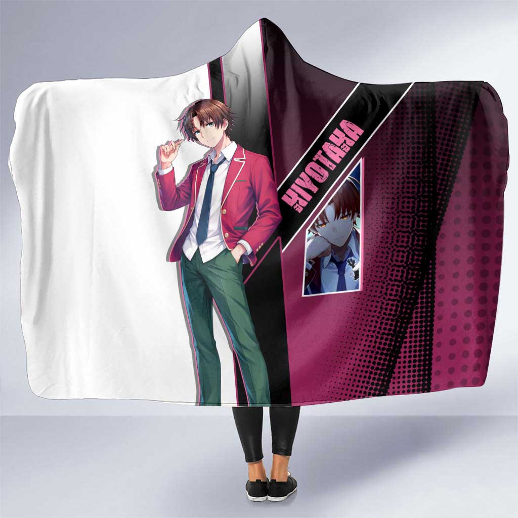 Kiyotaka Ayanokouji Hooded Blanket Minimalist Strategic Anime Style
