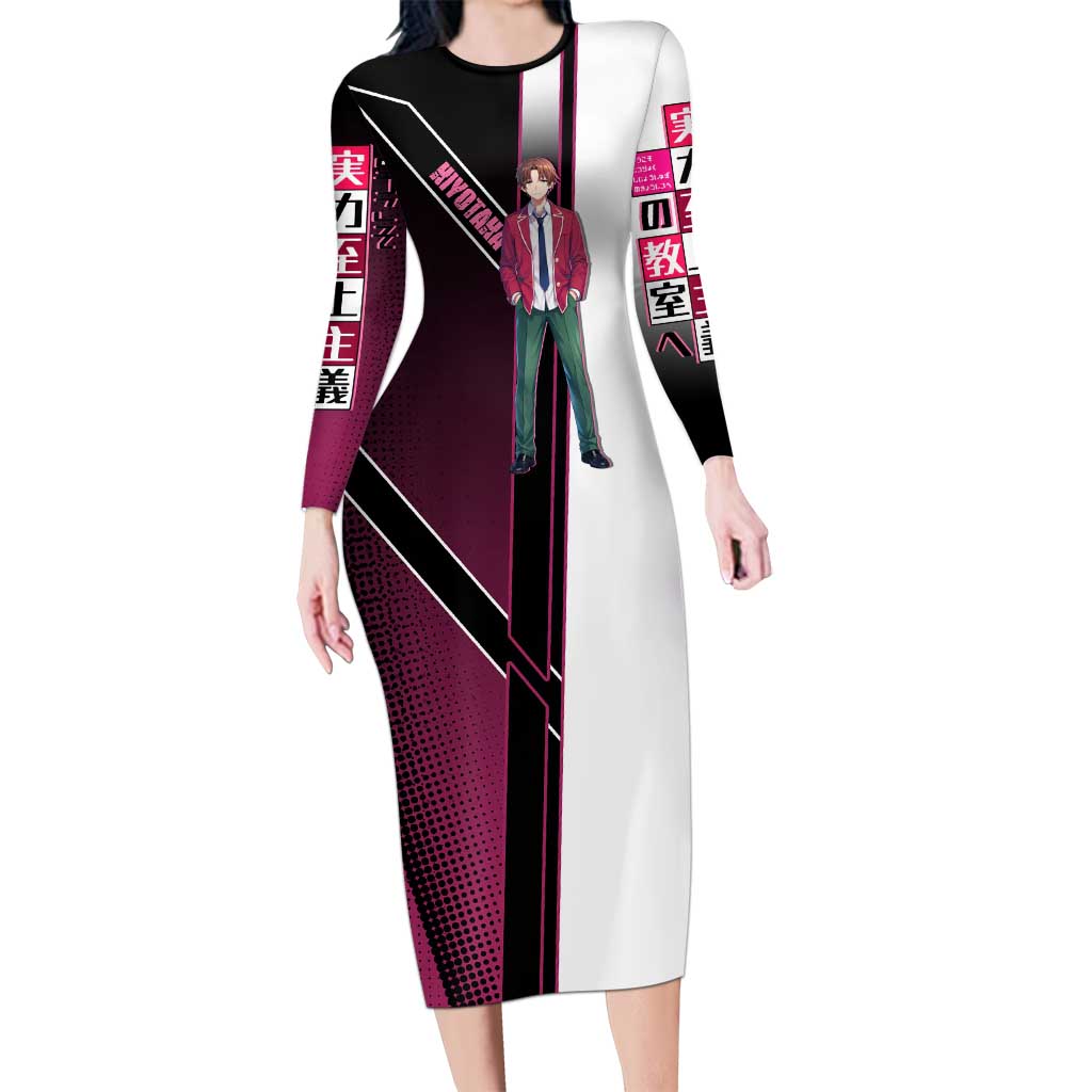 Kiyotaka Ayanokouji Long Sleeve Bodycon Dress Minimalist Strategic Anime Style