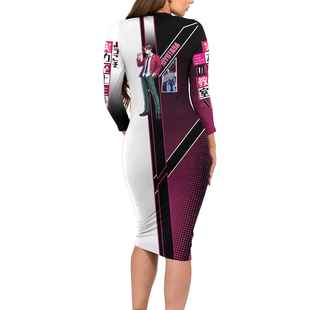Kiyotaka Ayanokouji Long Sleeve Bodycon Dress Minimalist Strategic Anime Style