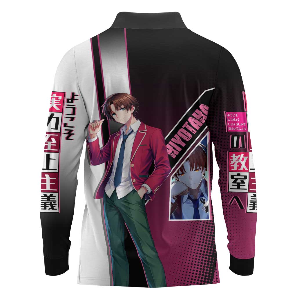 Kiyotaka Ayanokouji Long Sleeve Polo Shirt Minimalist Strategic Anime Style