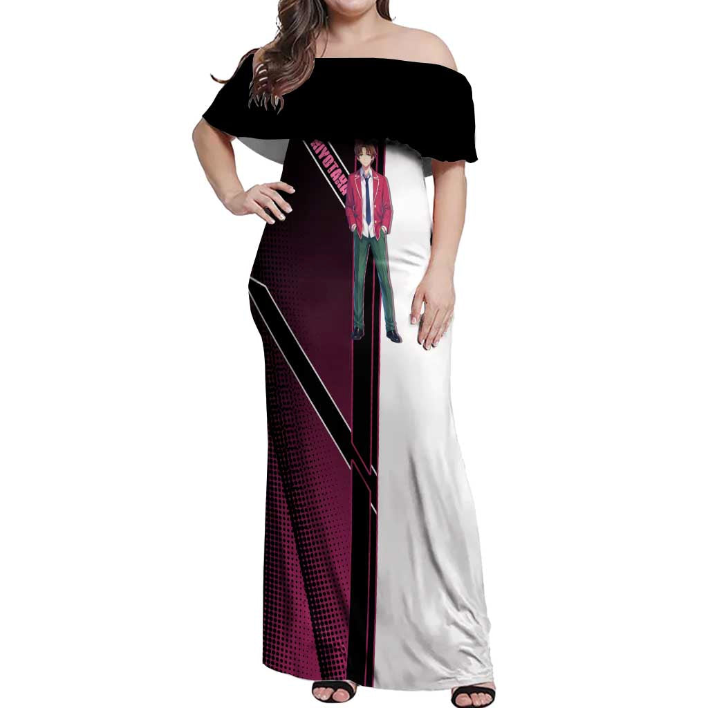 Kiyotaka Ayanokouji Off Shoulder Maxi Dress Minimalist Strategic Anime Style