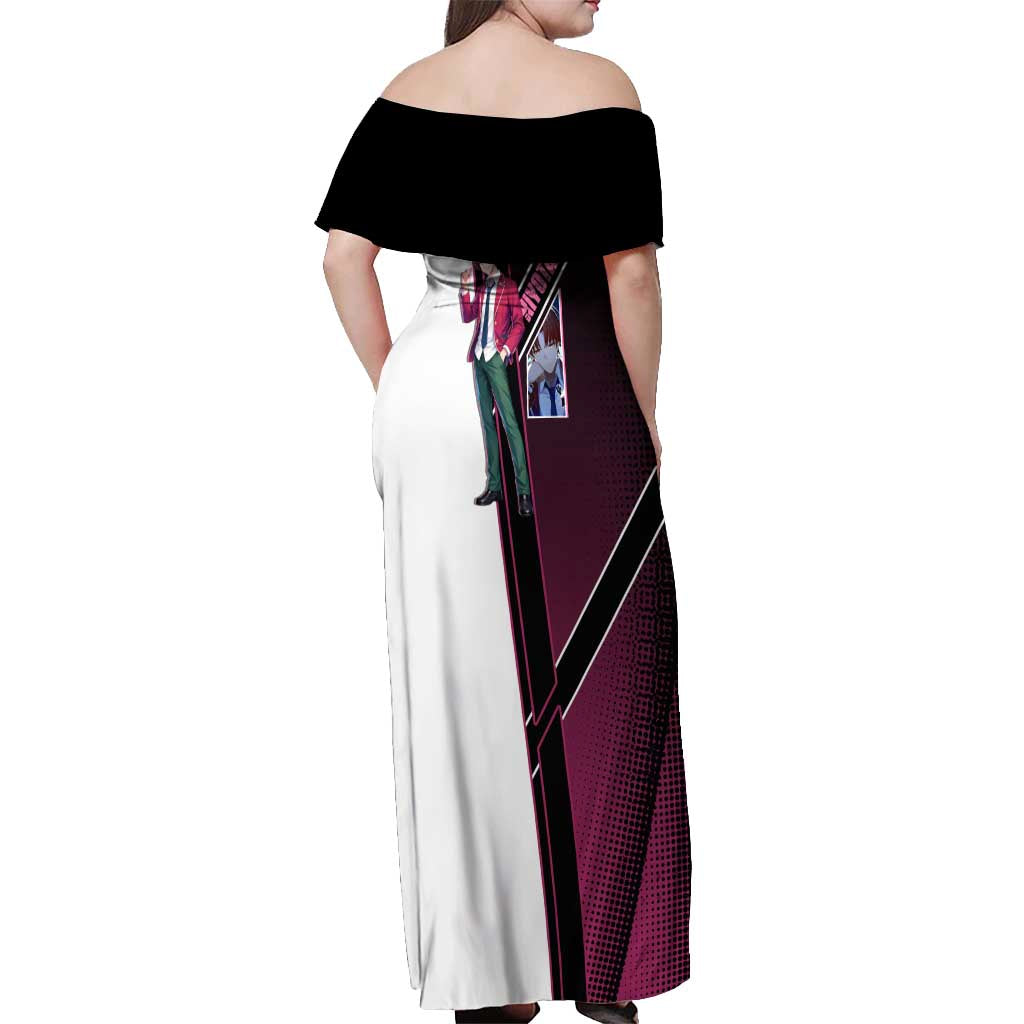 Kiyotaka Ayanokouji Off Shoulder Maxi Dress Minimalist Strategic Anime Style