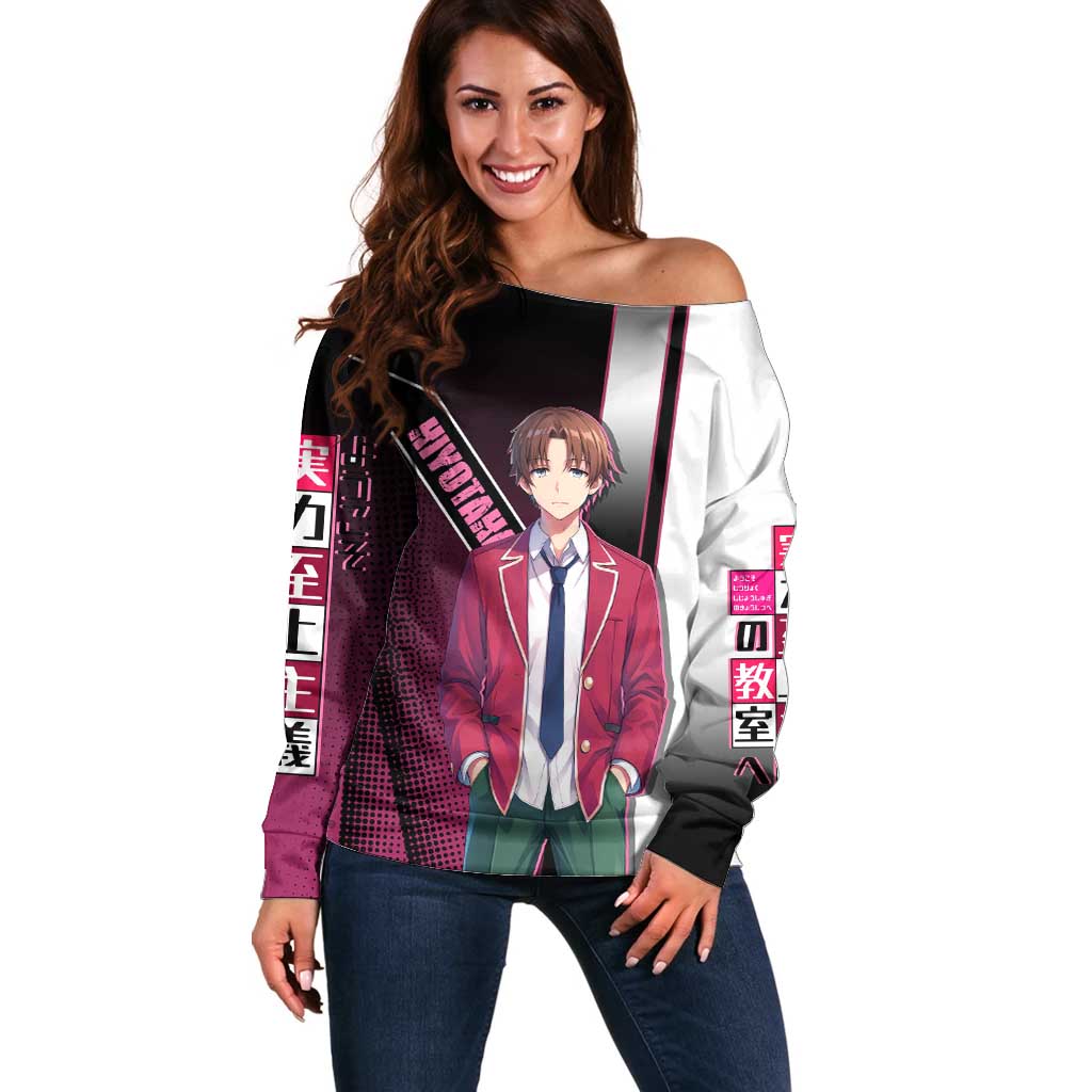 Kiyotaka Ayanokouji Off Shoulder Sweater Minimalist Strategic Anime Style