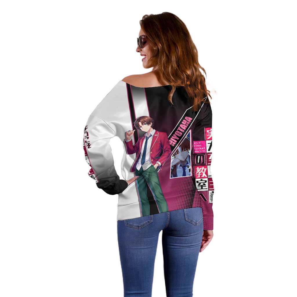 Kiyotaka Ayanokouji Off Shoulder Sweater Minimalist Strategic Anime Style