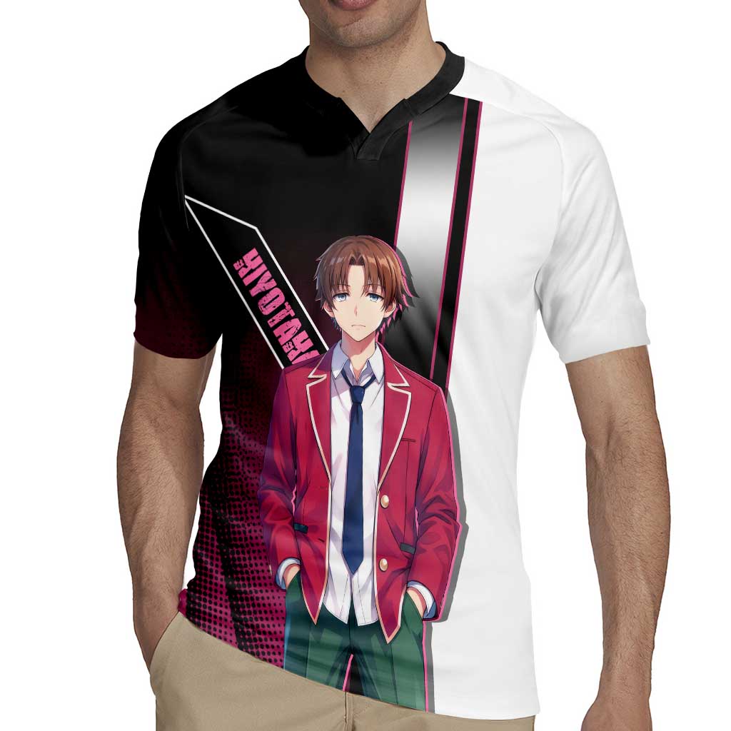 Kiyotaka Ayanokouji Rugby Jersey Minimalist Strategic Anime Style