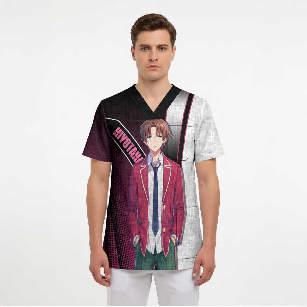 Kiyotaka Ayanokouji Scrub Top Minimalist Strategic Anime Style