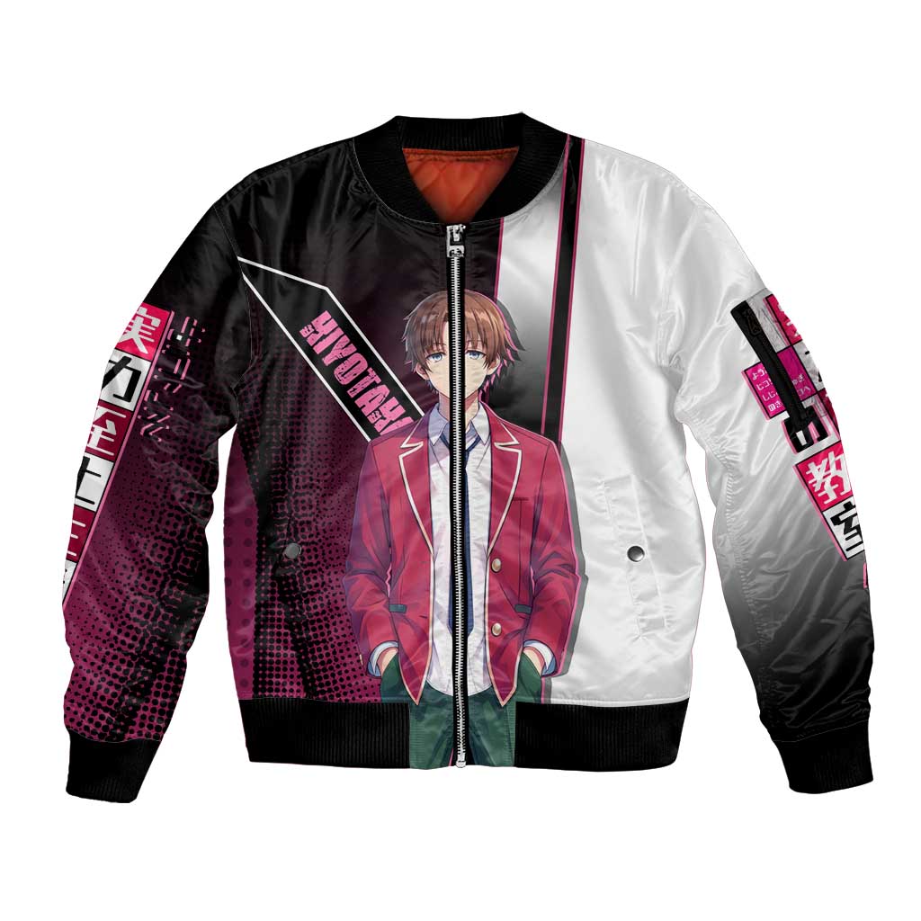 Kiyotaka Ayanokouji Sleeve Zip Bomber Jacket Minimalist Strategic Anime Style