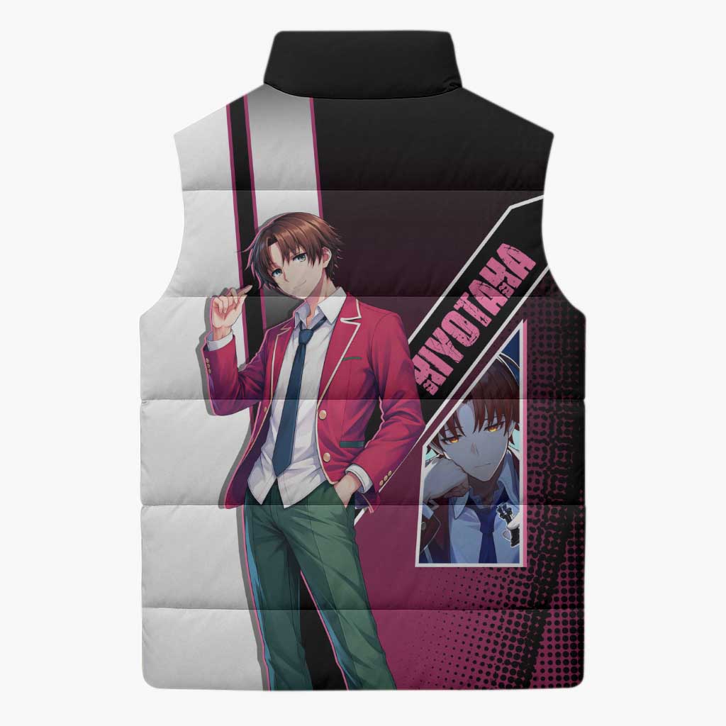 Kiyotaka Ayanokouji Sleeveless Puffer Jacket Minimalist Strategic Anime Style