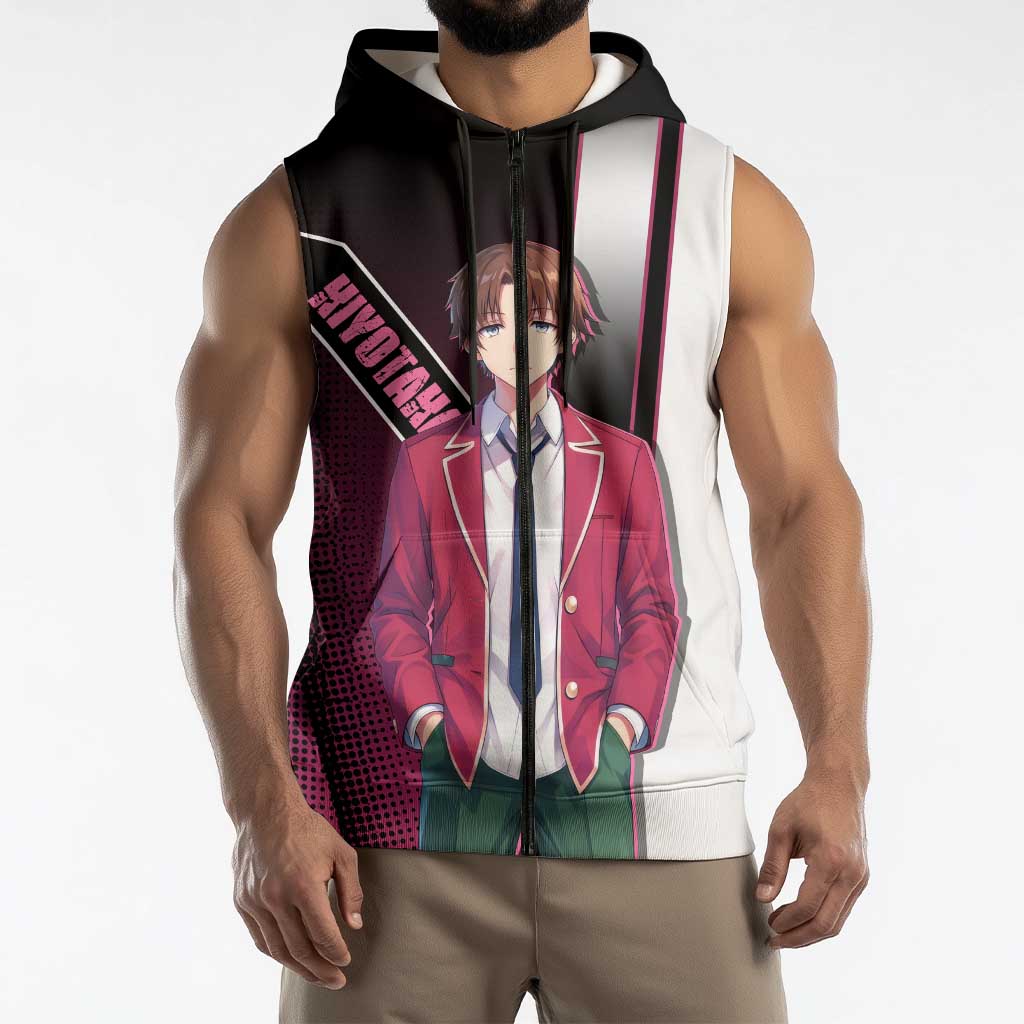 Kiyotaka Ayanokouji Sleeveless Zip Hoodie Minimalist Strategic Anime Style