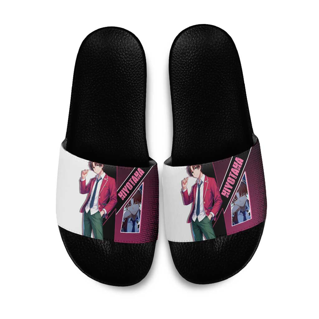 Kiyotaka Ayanokouji Slide Sandals Minimalist Strategic Anime Style