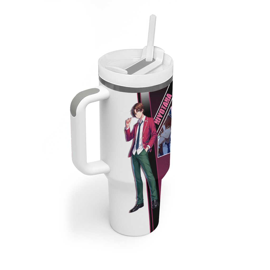 Kiyotaka Ayanokouji Tumbler With Handle Minimalist Strategic Anime Style