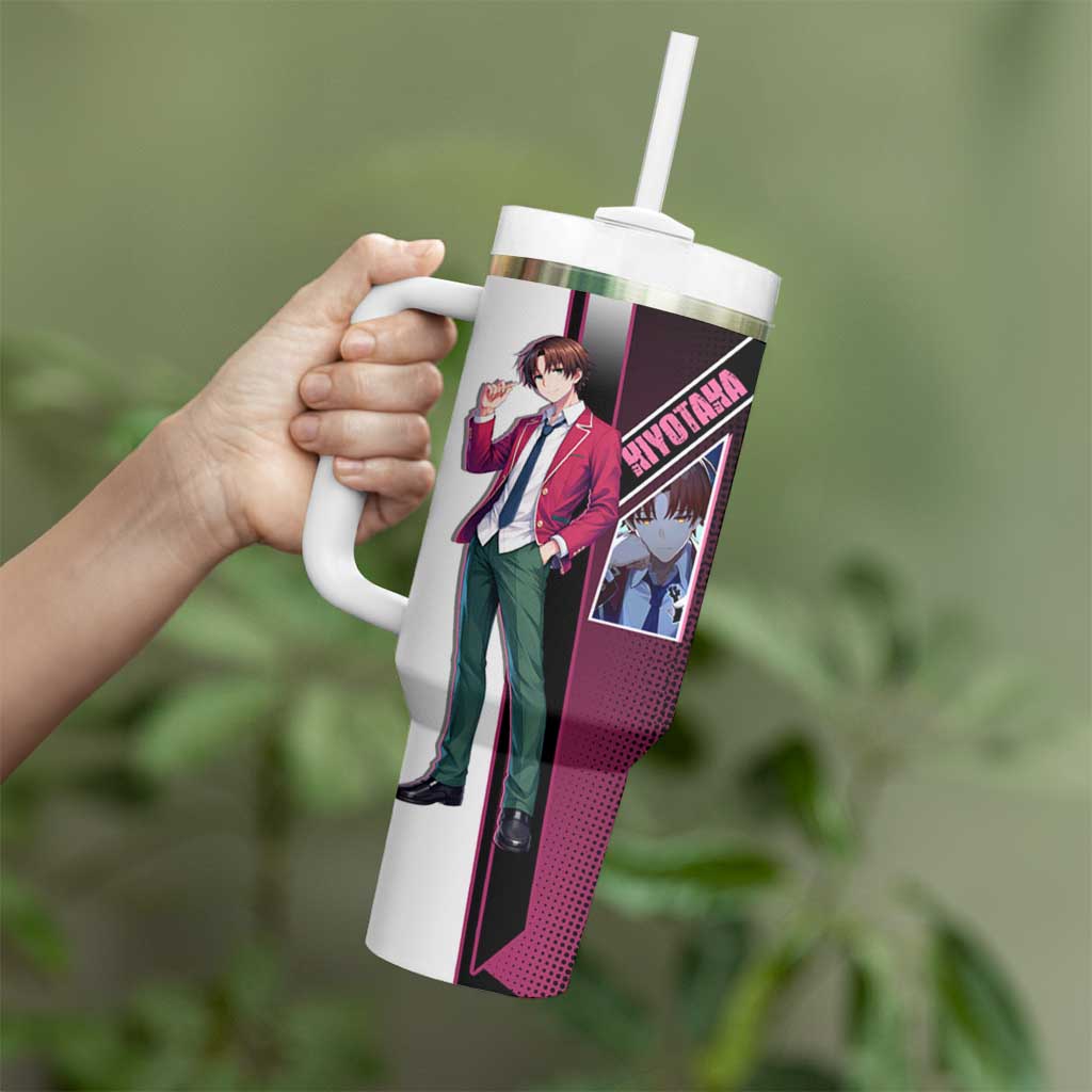 Kiyotaka Ayanokouji Tumbler With Handle Minimalist Strategic Anime Style