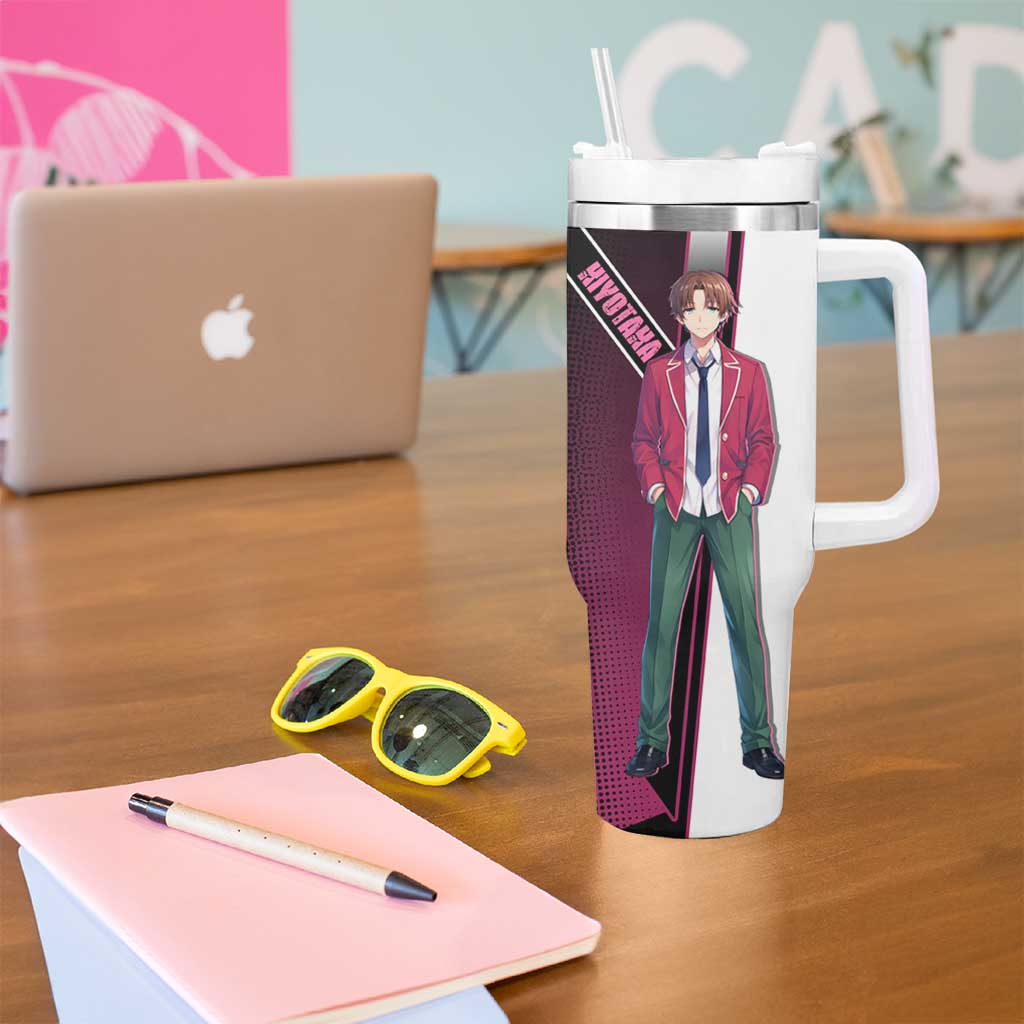 Kiyotaka Ayanokouji Tumbler With Handle Minimalist Strategic Anime Style