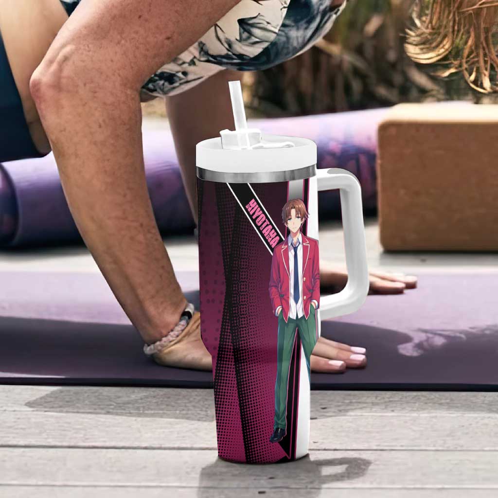 Kiyotaka Ayanokouji Tumbler With Handle Minimalist Strategic Anime Style