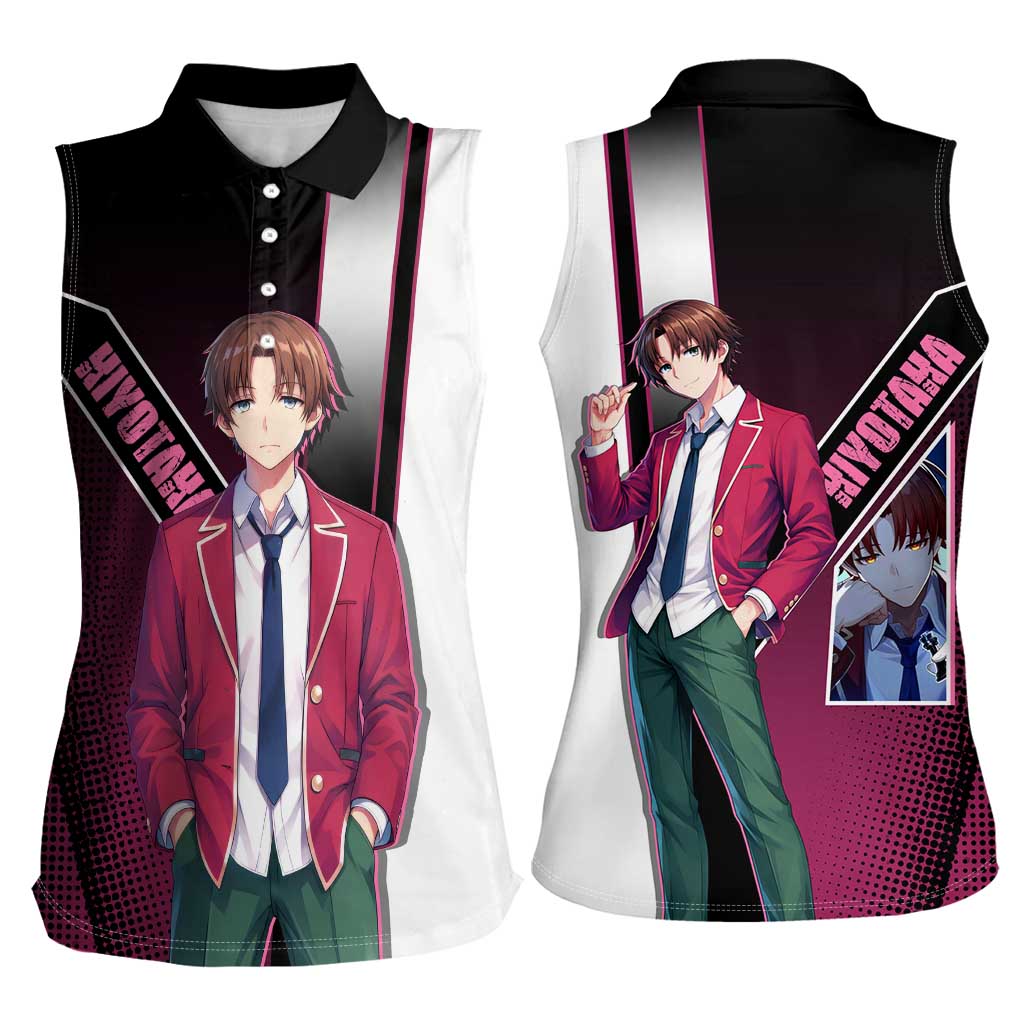 Kiyotaka Ayanokouji Women Sleeveless Polo Shirt Minimalist Strategic Anime Style