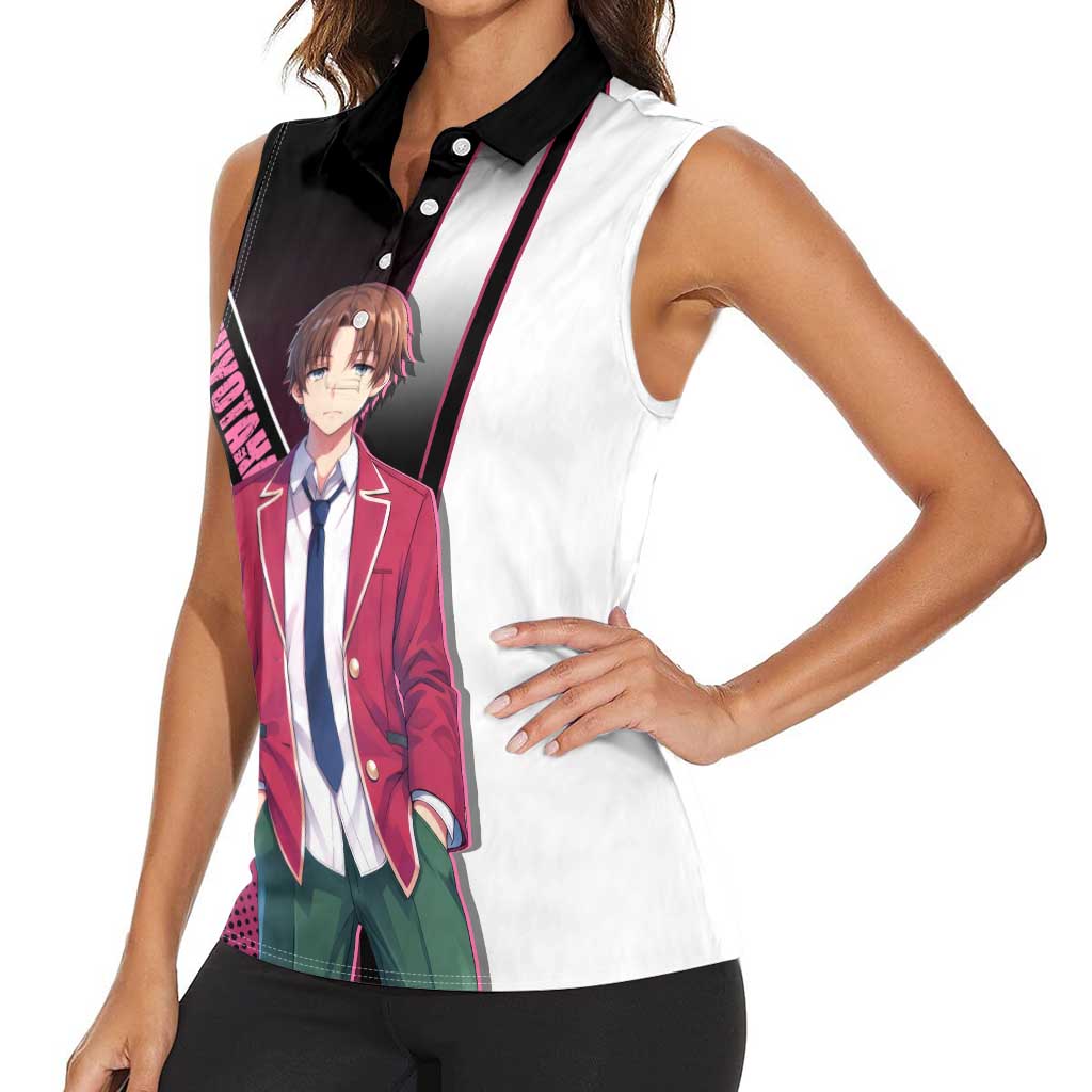 Kiyotaka Ayanokouji Women Sleeveless Polo Shirt Minimalist Strategic Anime Style