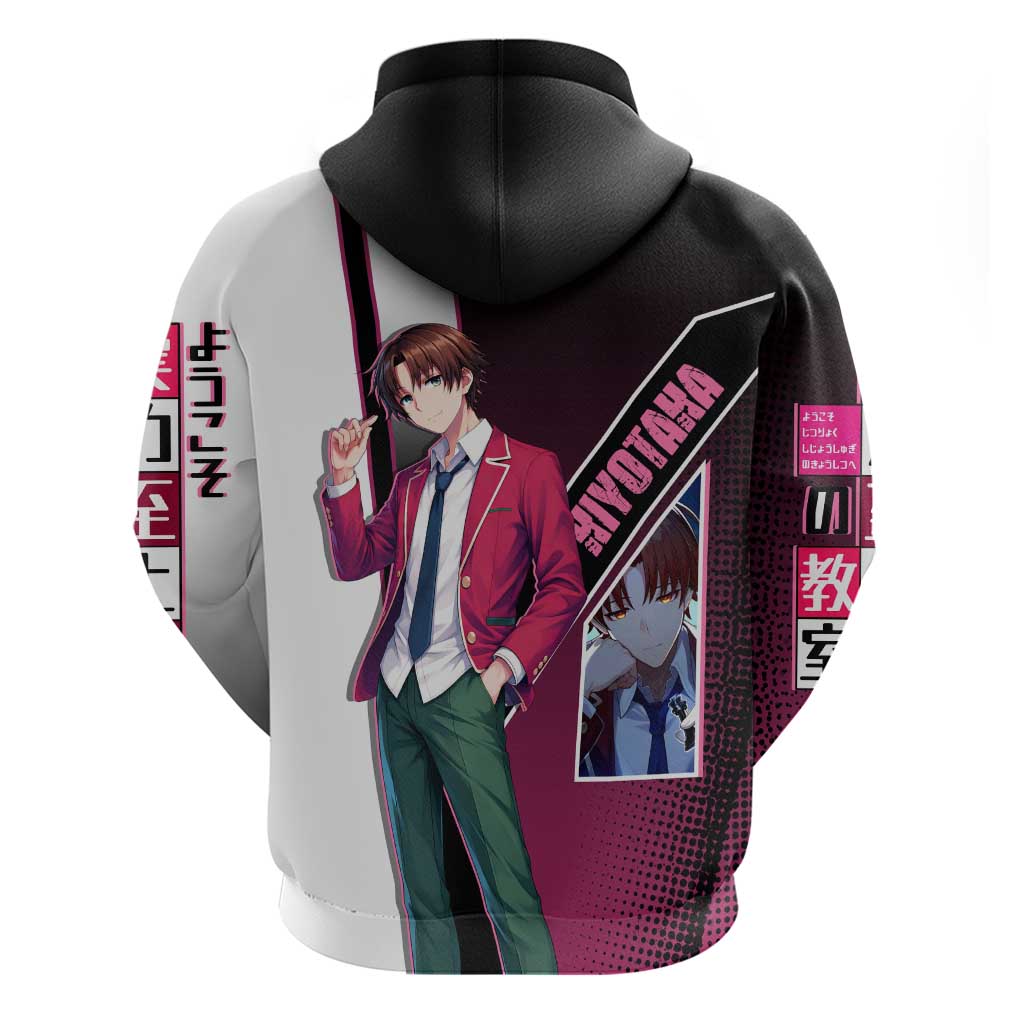Kiyotaka Ayanokouji Zip Hoodie Minimalist Strategic Anime Style