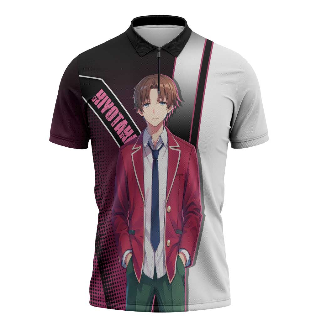 Kiyotaka Ayanokouji Zipper Polo Shirt Minimalist Strategic Anime Style