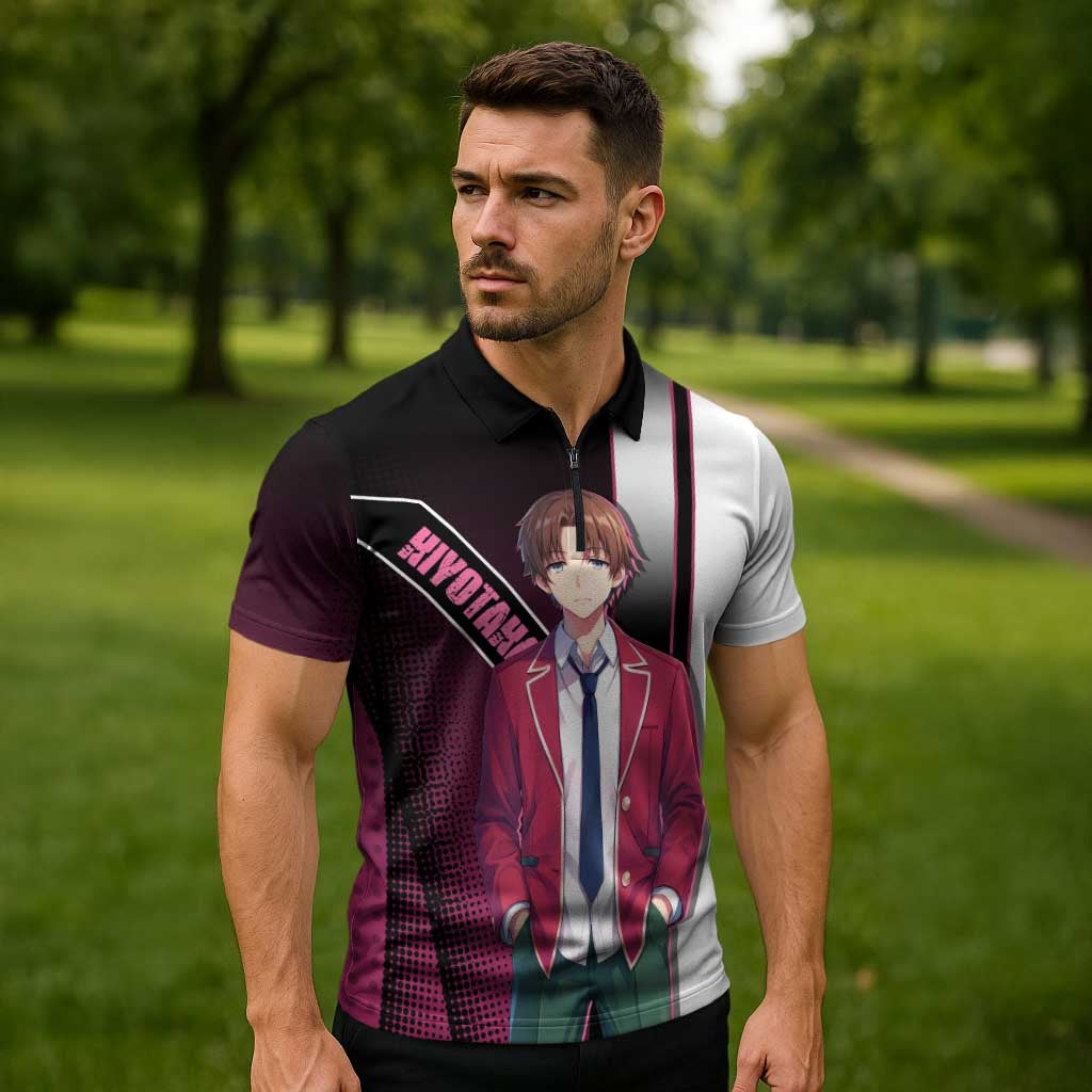 Kiyotaka Ayanokouji Zipper Polo Shirt Minimalist Strategic Anime Style
