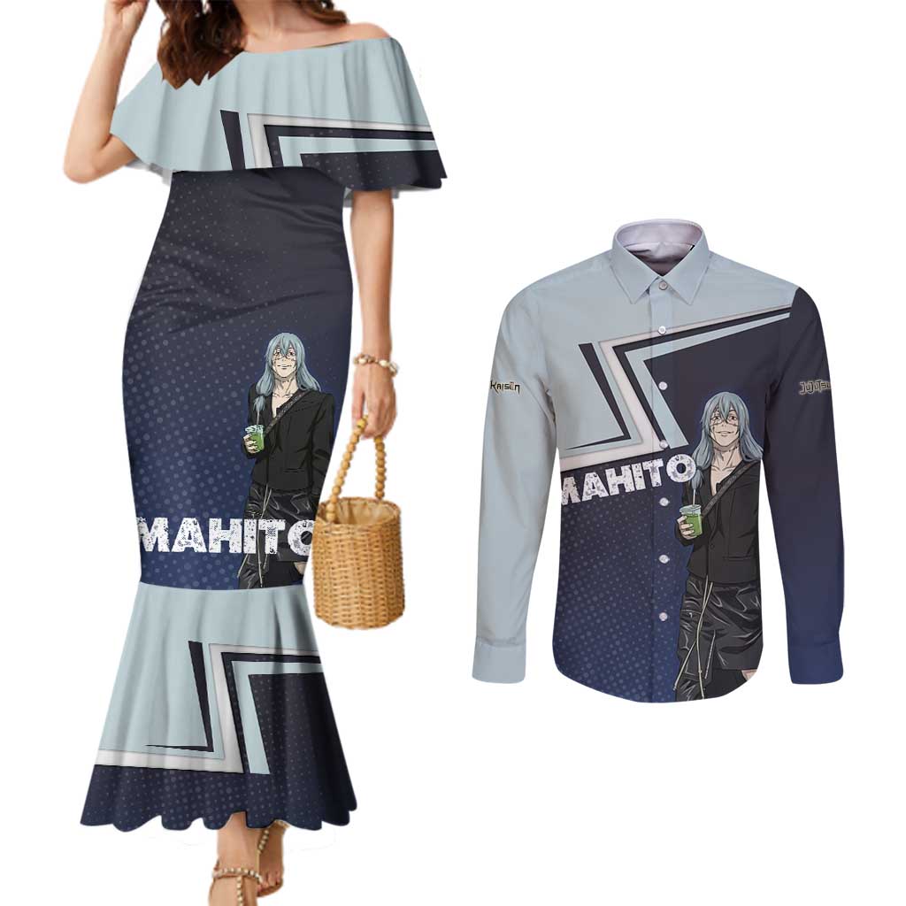 Mahito Couples Matching Mermaid Dress and Long Sleeve Button Shirt Stylish Anime Villain Aesthetic