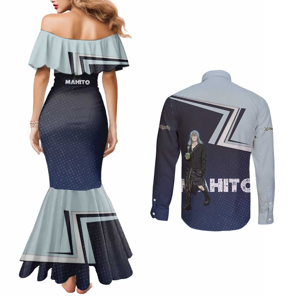 Mahito Couples Matching Mermaid Dress and Long Sleeve Button Shirt Stylish Anime Villain Aesthetic