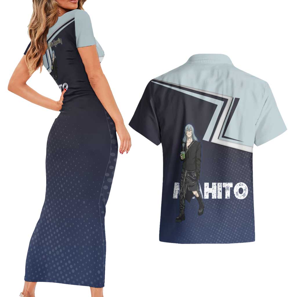 Mahito Couples Matching Short Sleeve Bodycon Dress and Hawaiian Shirt Stylish Anime Villain Aesthetic