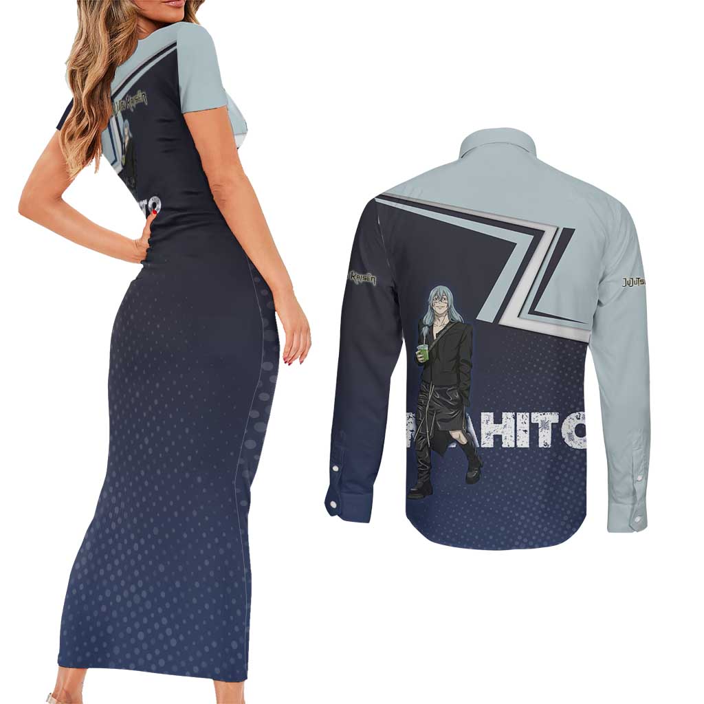 Mahito Couples Matching Short Sleeve Bodycon Dress and Long Sleeve Button Shirt Stylish Anime Villain Aesthetic