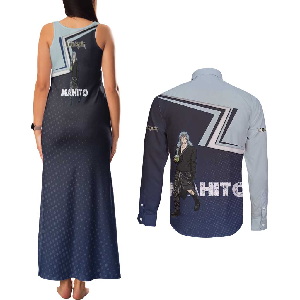Mahito Couples Matching Tank Maxi Dress and Long Sleeve Button Shirt Stylish Anime Villain Aesthetic