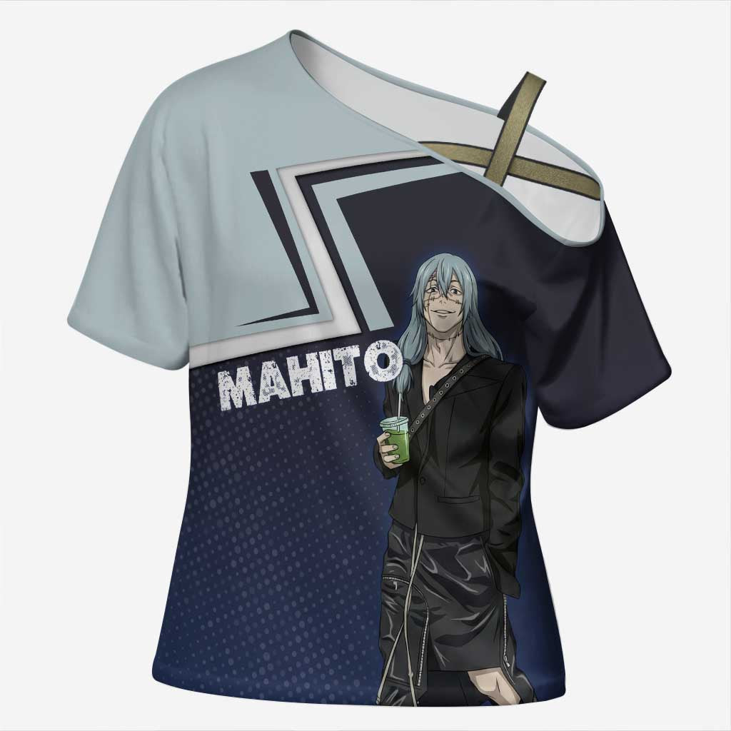 Mahito Cross Shoulder Shirt Stylish Anime Villain Aesthetic