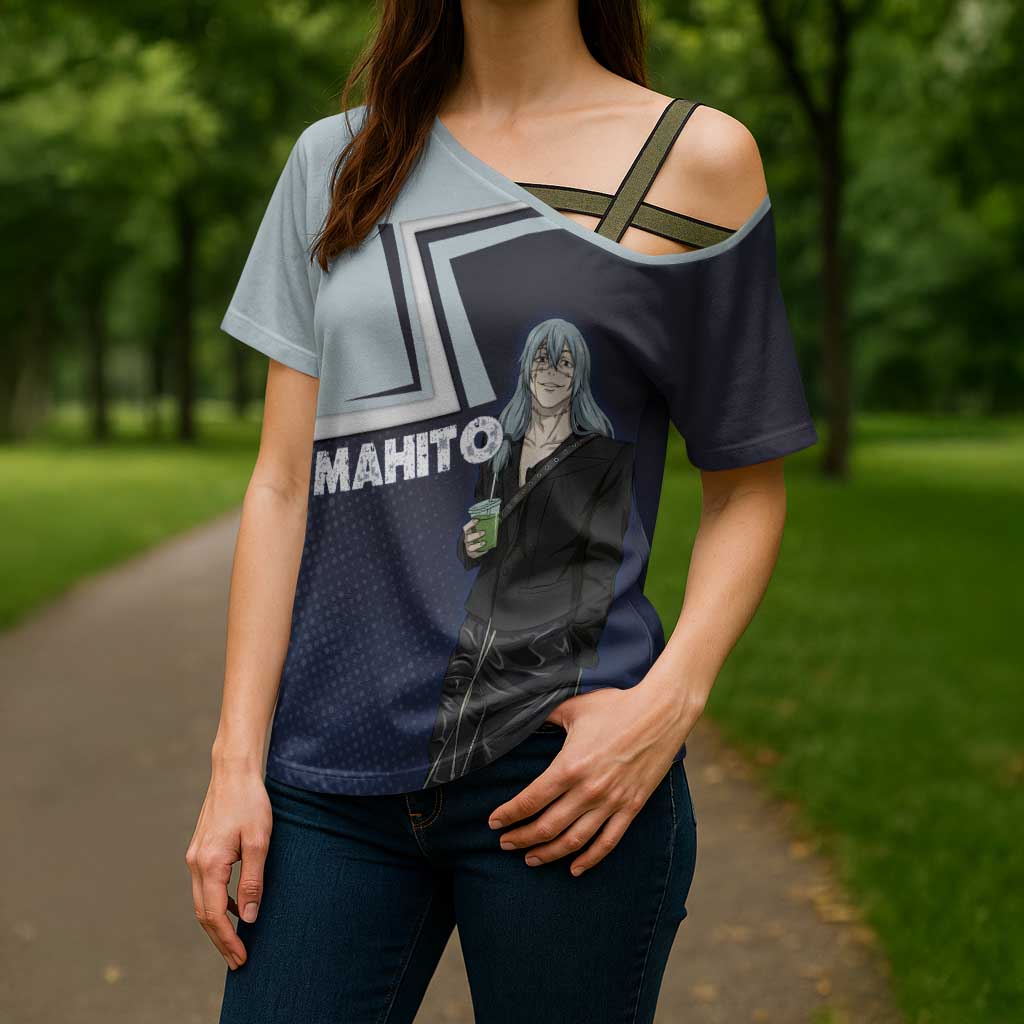 Mahito Cross Shoulder Shirt Stylish Anime Villain Aesthetic