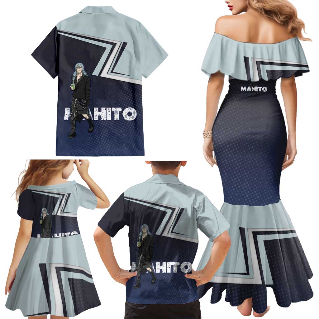 Mahito Family Matching Mermaid Dress and Hawaiian Shirt Stylish Anime Villain Aesthetic