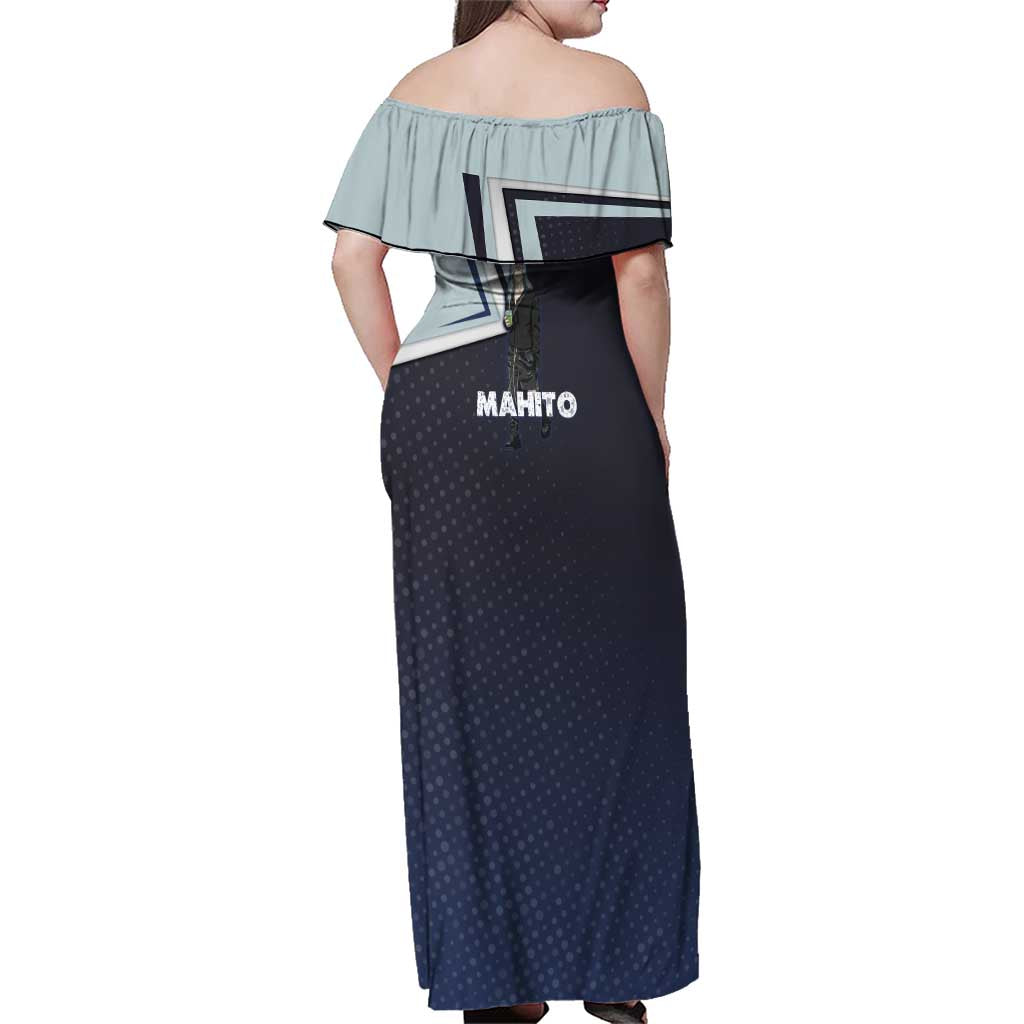 Mahito Family Matching Off Shoulder Maxi Dress and Hawaiian Shirt Stylish Anime Villain Aesthetic