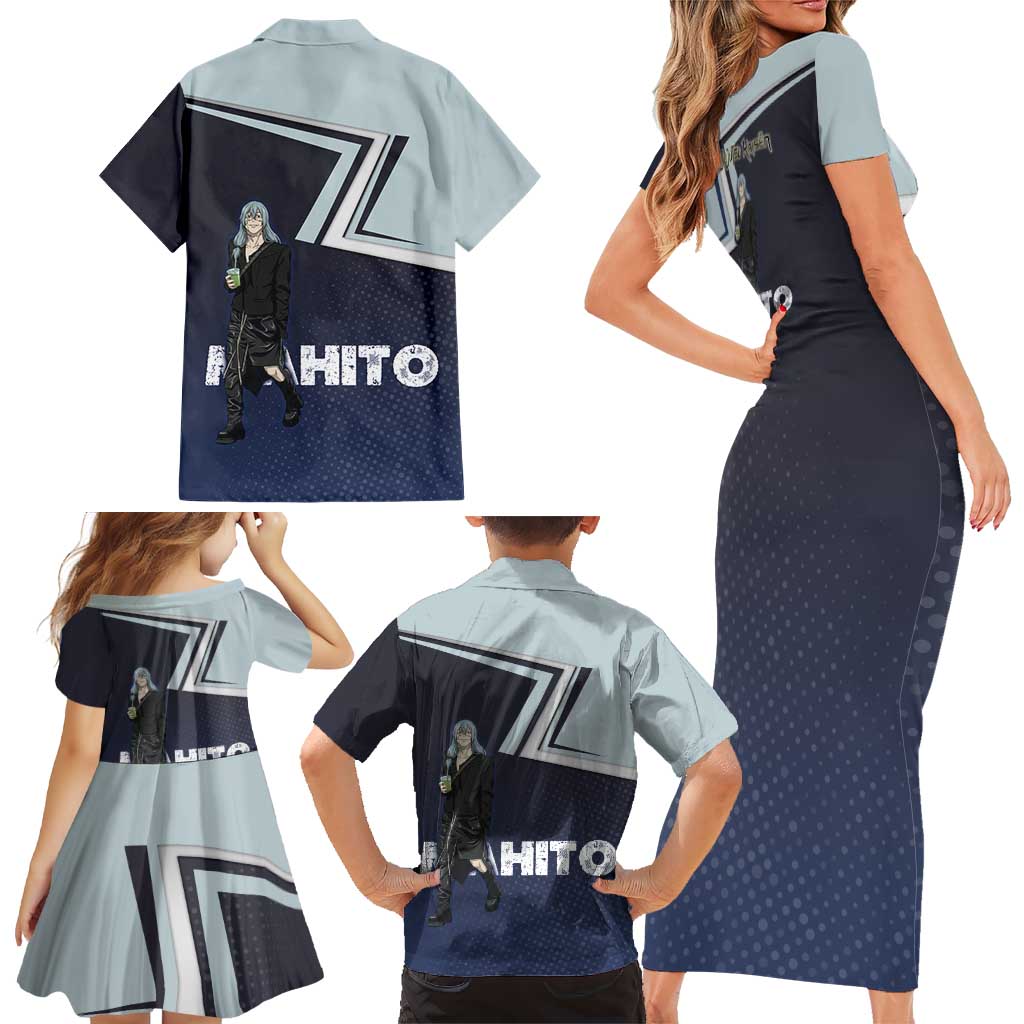 Mahito Family Matching Short Sleeve Bodycon Dress and Hawaiian Shirt Stylish Anime Villain Aesthetic