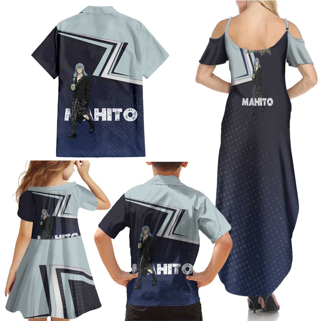 Mahito Family Matching Summer Maxi Dress and Hawaiian Shirt Stylish Anime Villain Aesthetic