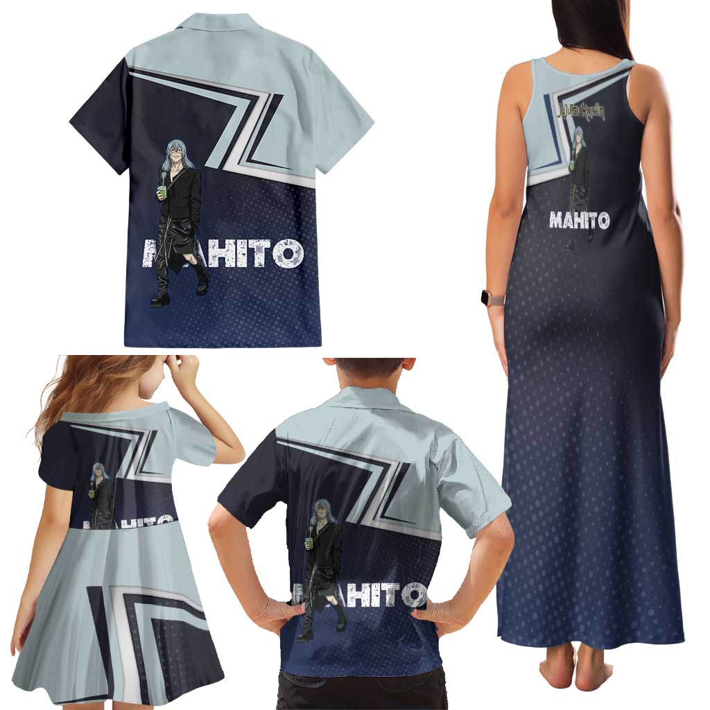 Mahito Family Matching Tank Maxi Dress and Hawaiian Shirt Stylish Anime Villain Aesthetic