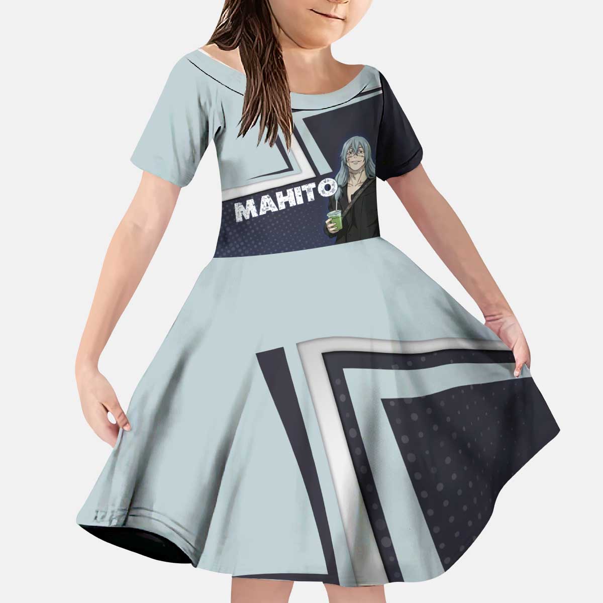 Mahito Kid Short Sleeve Dress Stylish Anime Villain Aesthetic