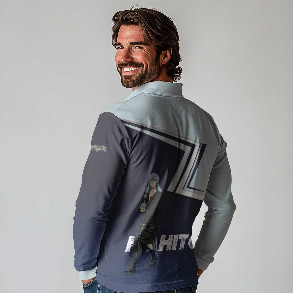 Mahito Long Sleeve Polo Shirt Stylish Anime Villain Aesthetic