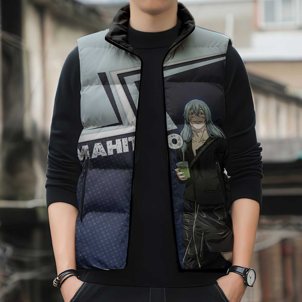 Mahito Sleeveless Puffer Jacket Stylish Anime Villain Aesthetic