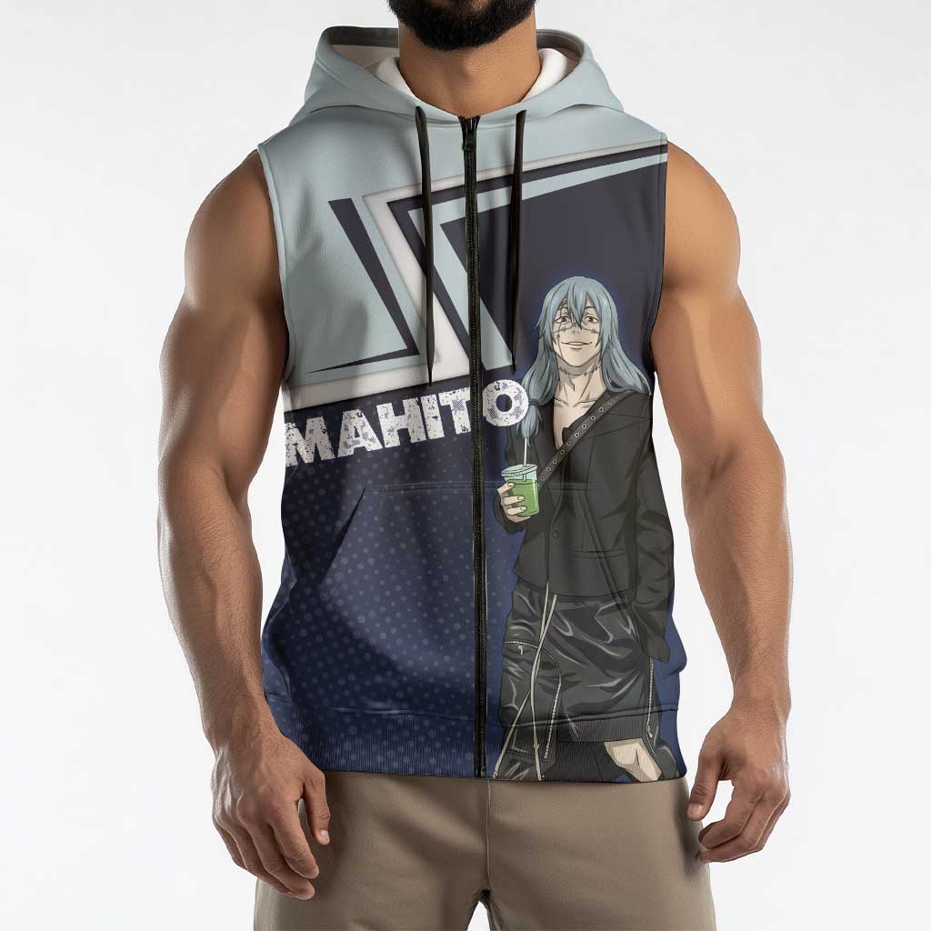 Mahito Sleeveless Zip Hoodie Stylish Anime Villain Aesthetic