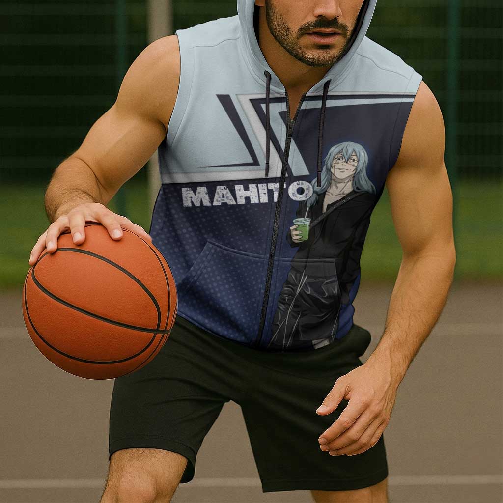 Mahito Sleeveless Zip Hoodie Stylish Anime Villain Aesthetic