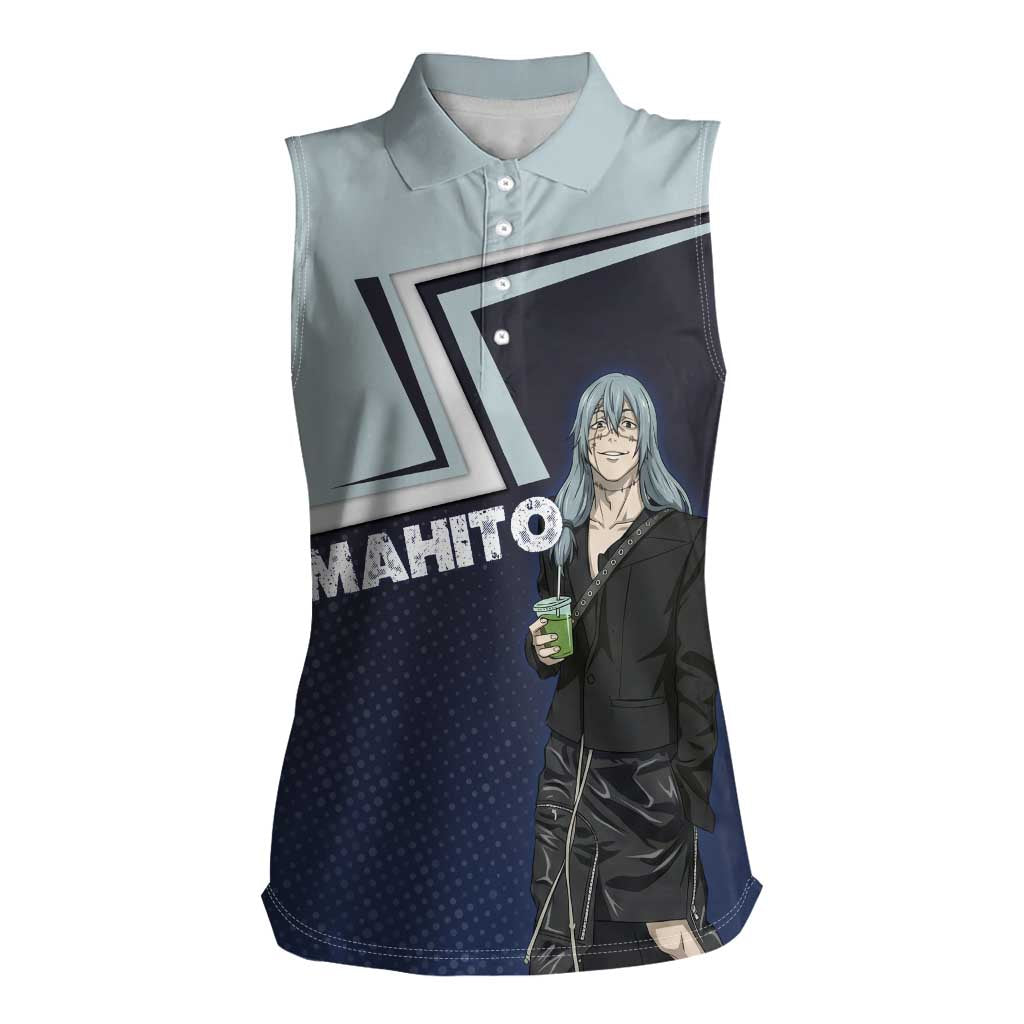 Mahito Women Sleeveless Polo Shirt Stylish Anime Villain Aesthetic