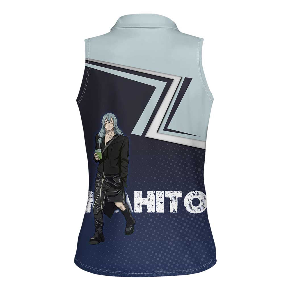 Mahito Women Sleeveless Polo Shirt Stylish Anime Villain Aesthetic
