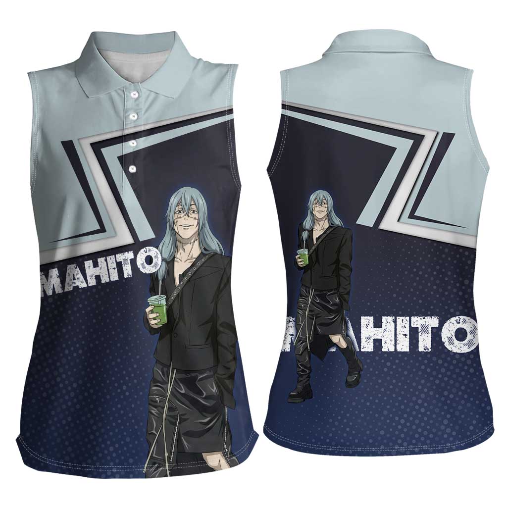 Mahito Women Sleeveless Polo Shirt Stylish Anime Villain Aesthetic
