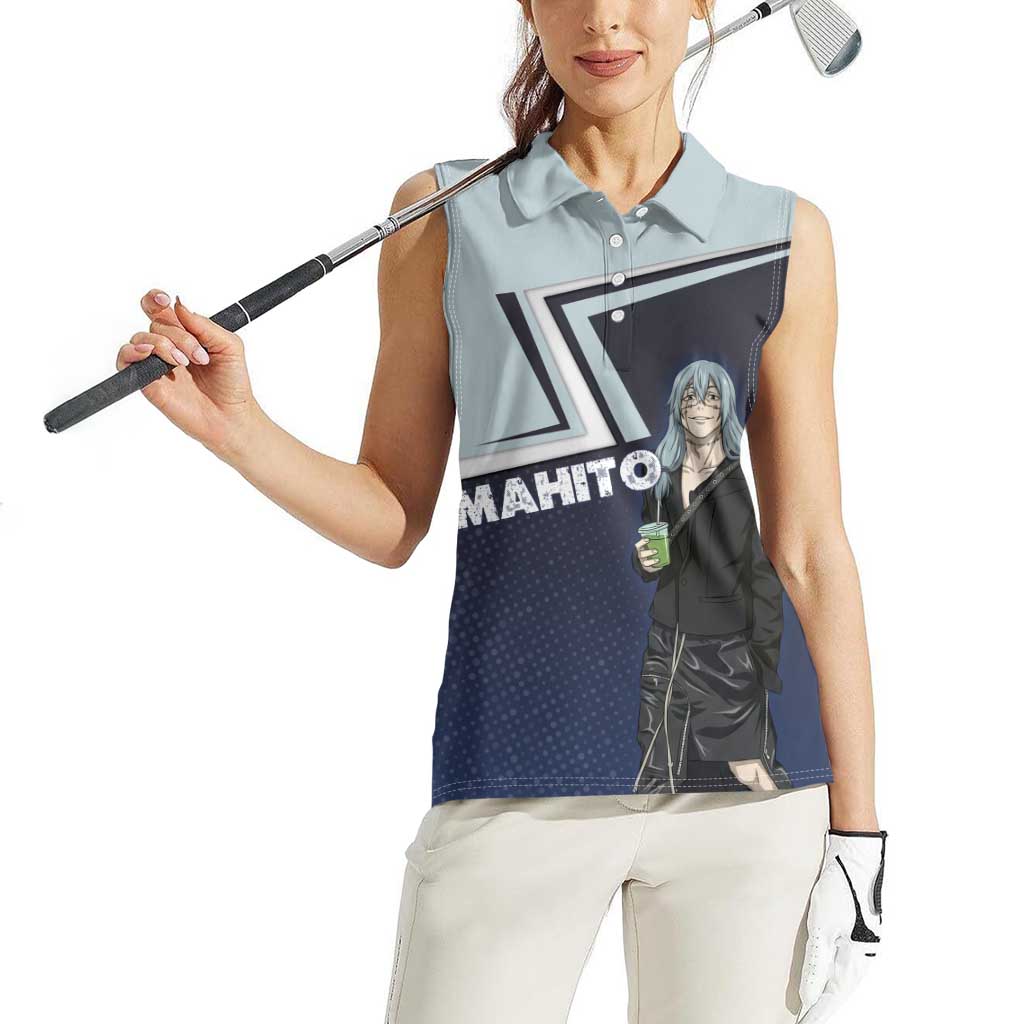 Mahito Women Sleeveless Polo Shirt Stylish Anime Villain Aesthetic